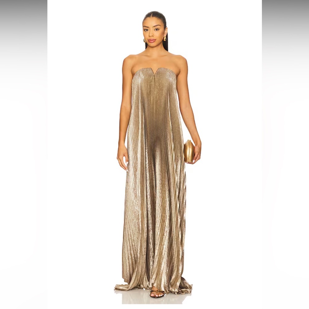 L’IDEE Black Tie Gown in Gold Shimmer